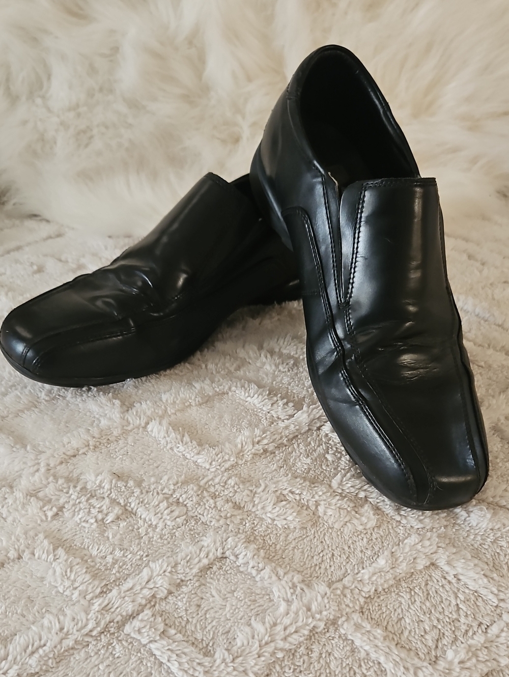 Nunn Bush Black Men's Leather Slip-On Loafers